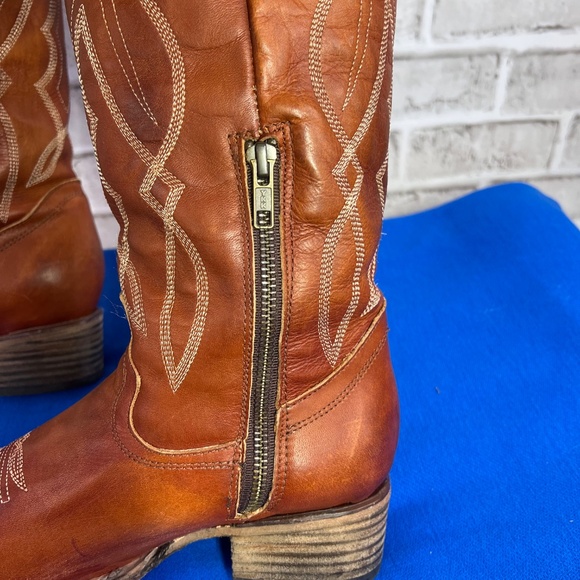 |•FREEBIRD BY STEVEN•| ZION in Whiskey Cowboy Boots Western Boho Size 8 - Picture 9 of 16
